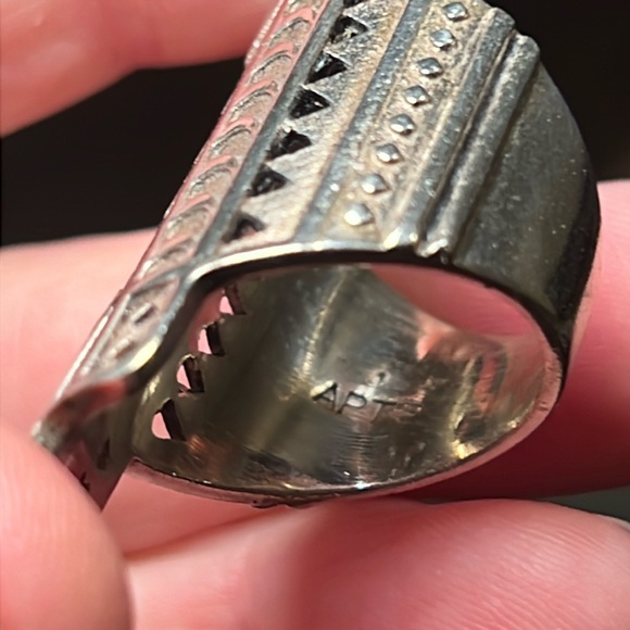 VTG Gothic Cathedral Window Geometric Full Finger Tower Sterling Silver Ring - Picture 7 of 8